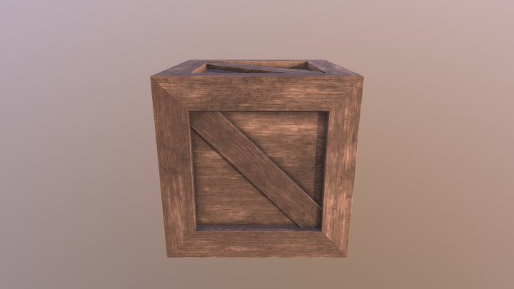 Mid Poly Crate 3D Model