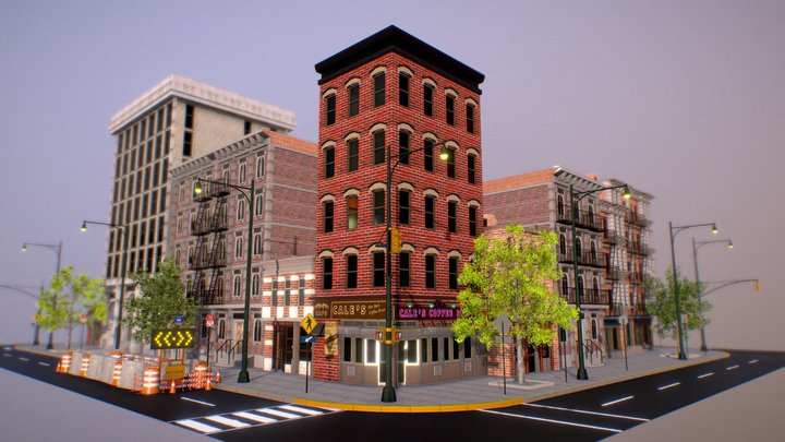 City Downtown Block 3D Model