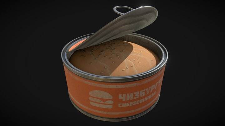 Canned Burger 3D Model