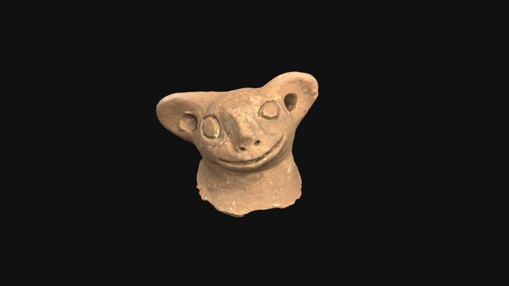Recuay vessel fragment depicting feline 3D Model