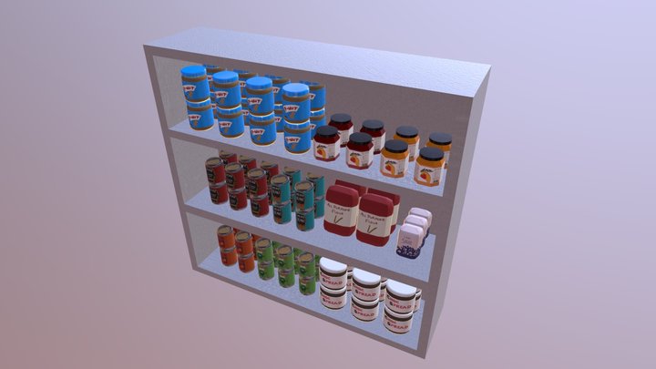 Convenience Store Shelves 3D Model