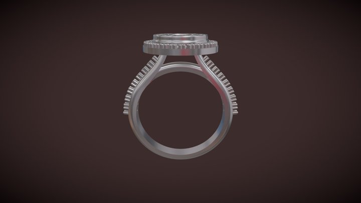 DOUBLE HALO DIAMOND RING STL VERIFIED 3D Model
