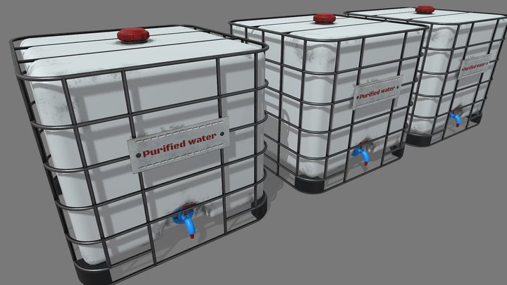 Plastic water container - 4MB – Modello 3D gratuito STL