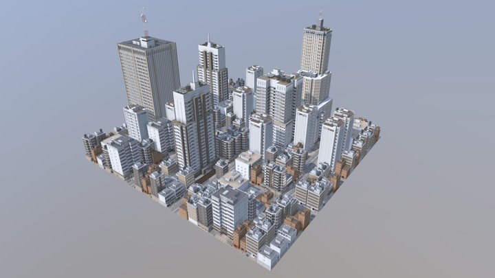 City Buildings Skyscraper New York 3D Model