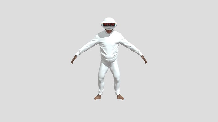 Ape monkey  with Daft Punk helmet 3D Model