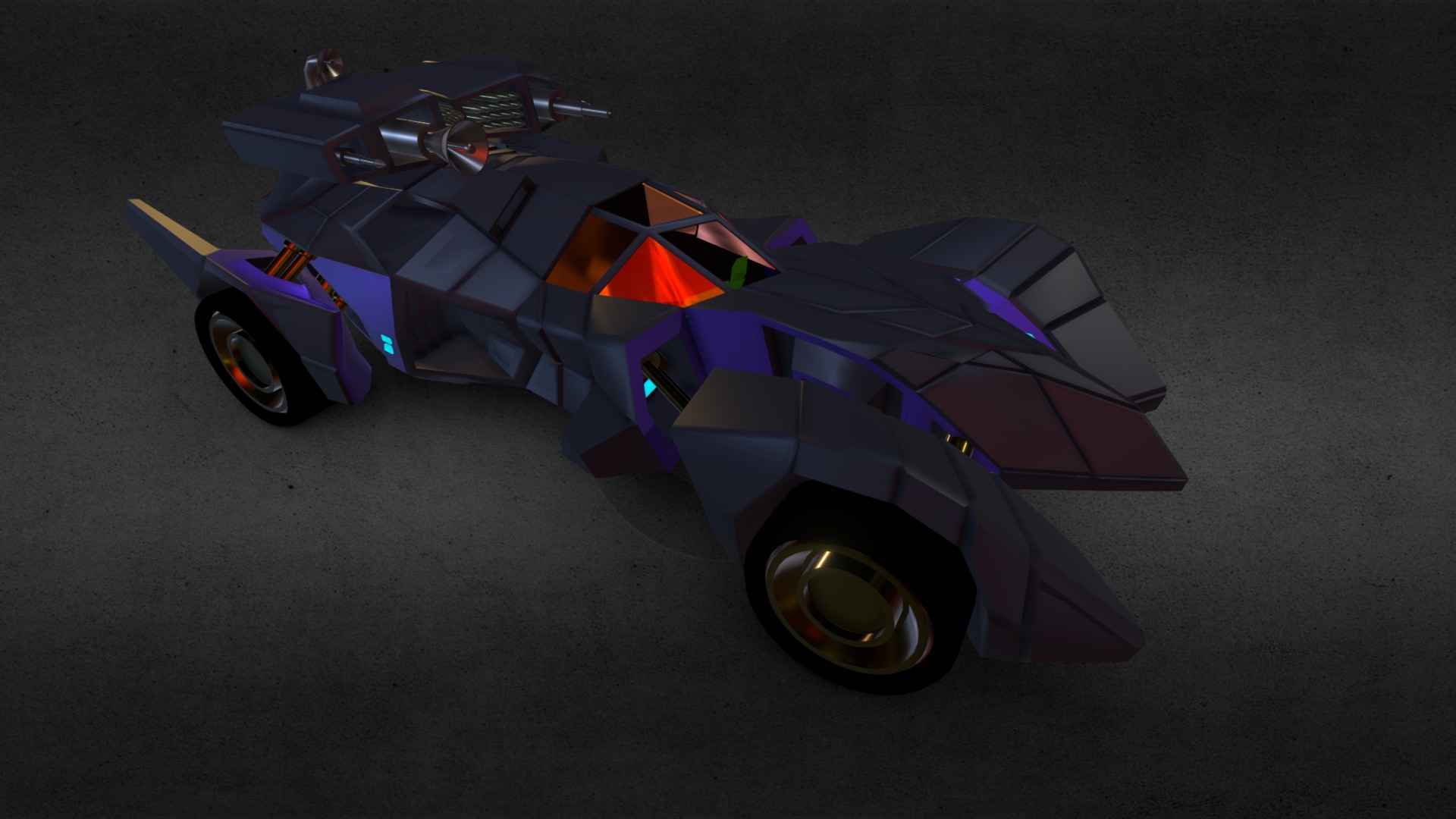 3D model BATMOBILE Armored Ver2.0 - This is a 3D model of the BATMOBILE Armored Ver2.0. The 3D model is about a car with a design on it.
