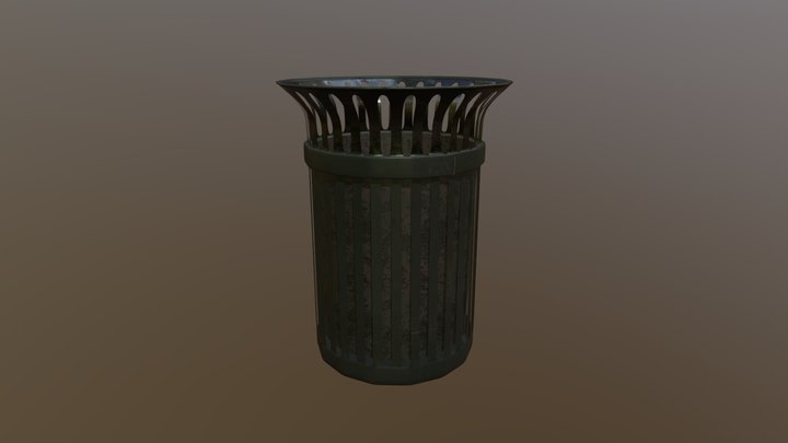 Street Trash Can – Low Poly *PBR Materials Study