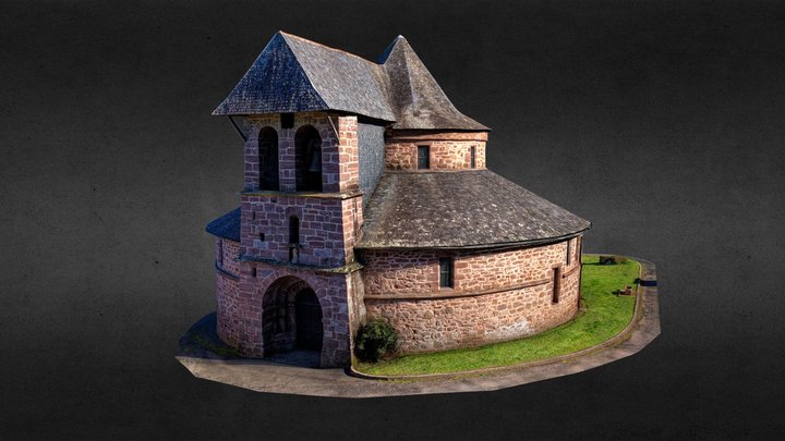 Church in rotunda (LowPoly) 3D Model