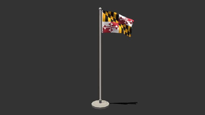 Seamless Animated Maryland Flag 3D Model