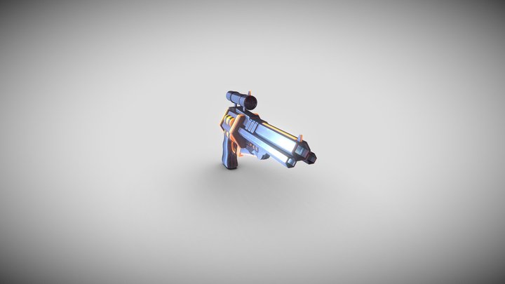 Borderlands Style Revolver 3D Model