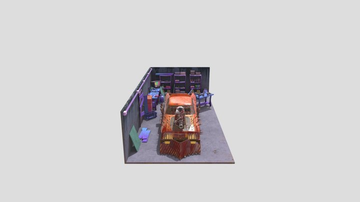 Zombie Survivor Diorama 3D Model