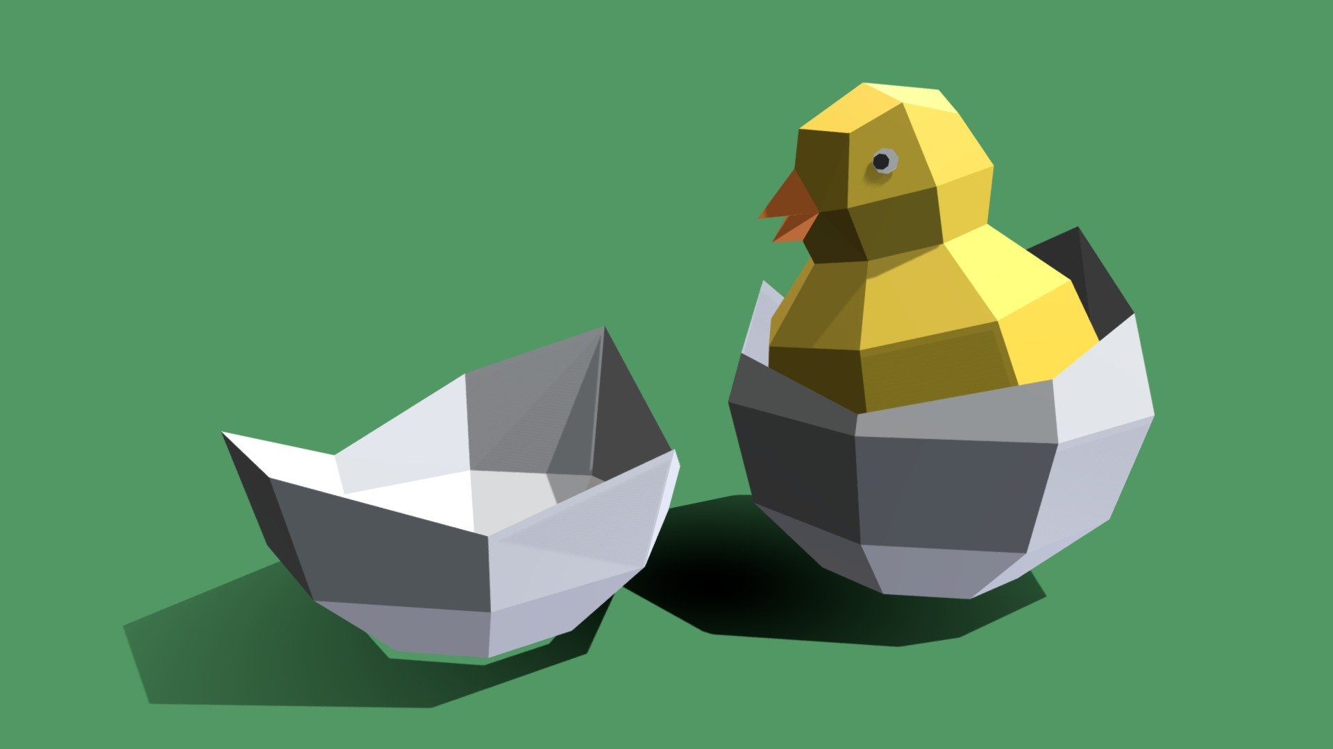 Low Poly Cartoon Chick