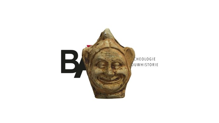 Vaatfluit in de vorm van een narrenkop 3D Model
