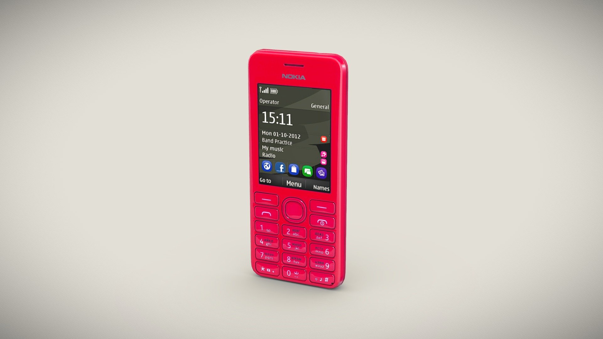 Nokia 206 Magenta — Sketchfab embed 3D viewer