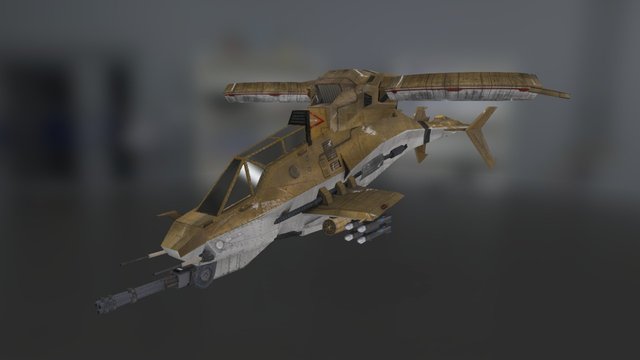 Futuristic Gunship 3D Model