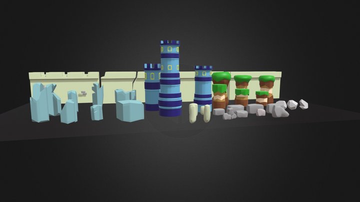 Gameready roblox low poly props. 3D Model