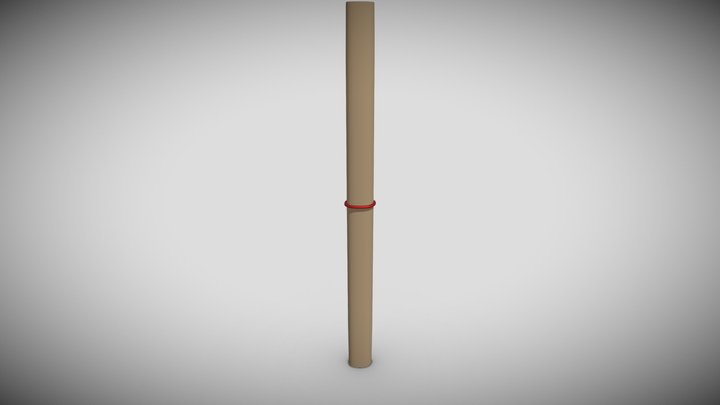 Map Scroll Rolled Up 3D Model