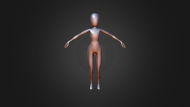 Female Carton Body Template 3D Model