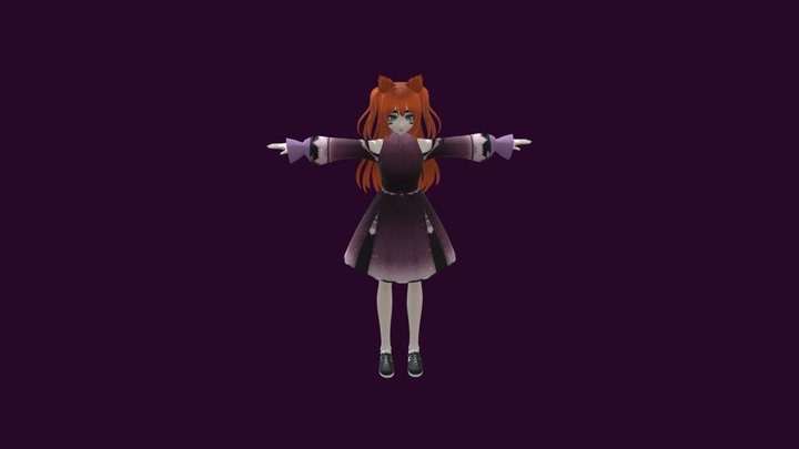 anime style female character! 3D Model