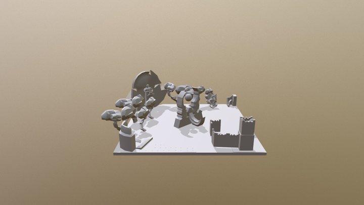 Courtyard Diorama 3D Model
