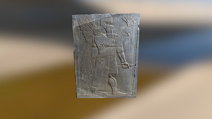 Assyrian stele from Nimrud's palace 3D Model