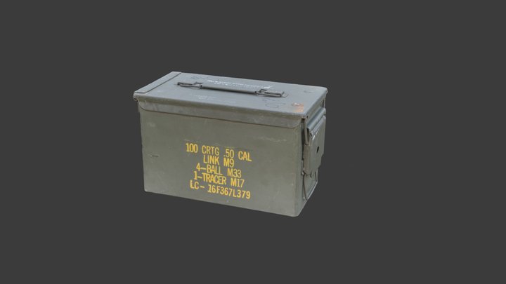 US Army .50 CAL Ammo box 3D Model