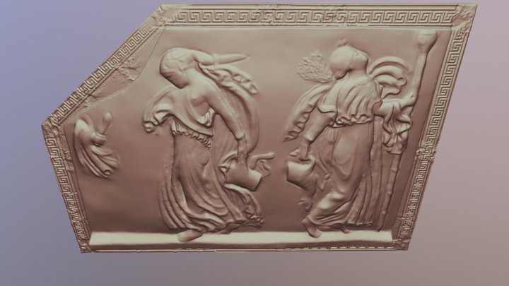 Maenad Dance Bas relief 3D Model