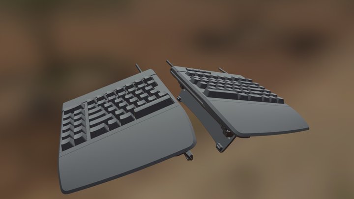 Freestyle Edge Keyboard @ 15 degrees 3D Model
