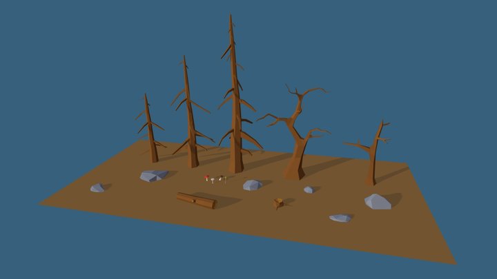 Dead Forest Scene 3D Model