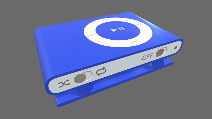 iPod Shuffle - Second Generation (Blue) 3D Model