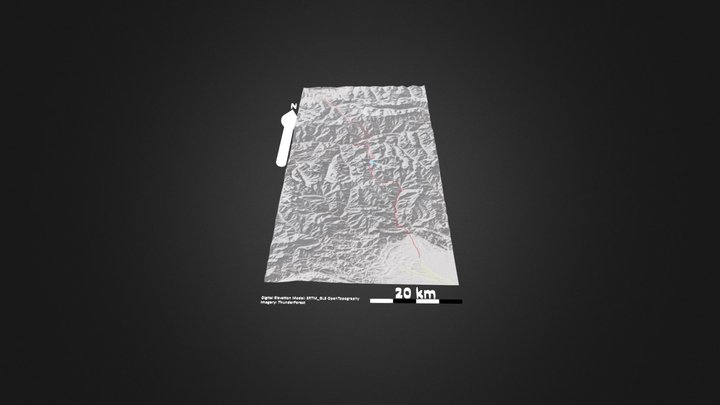 乌孙古道_等高地图 – Gratis 3D-model STL
