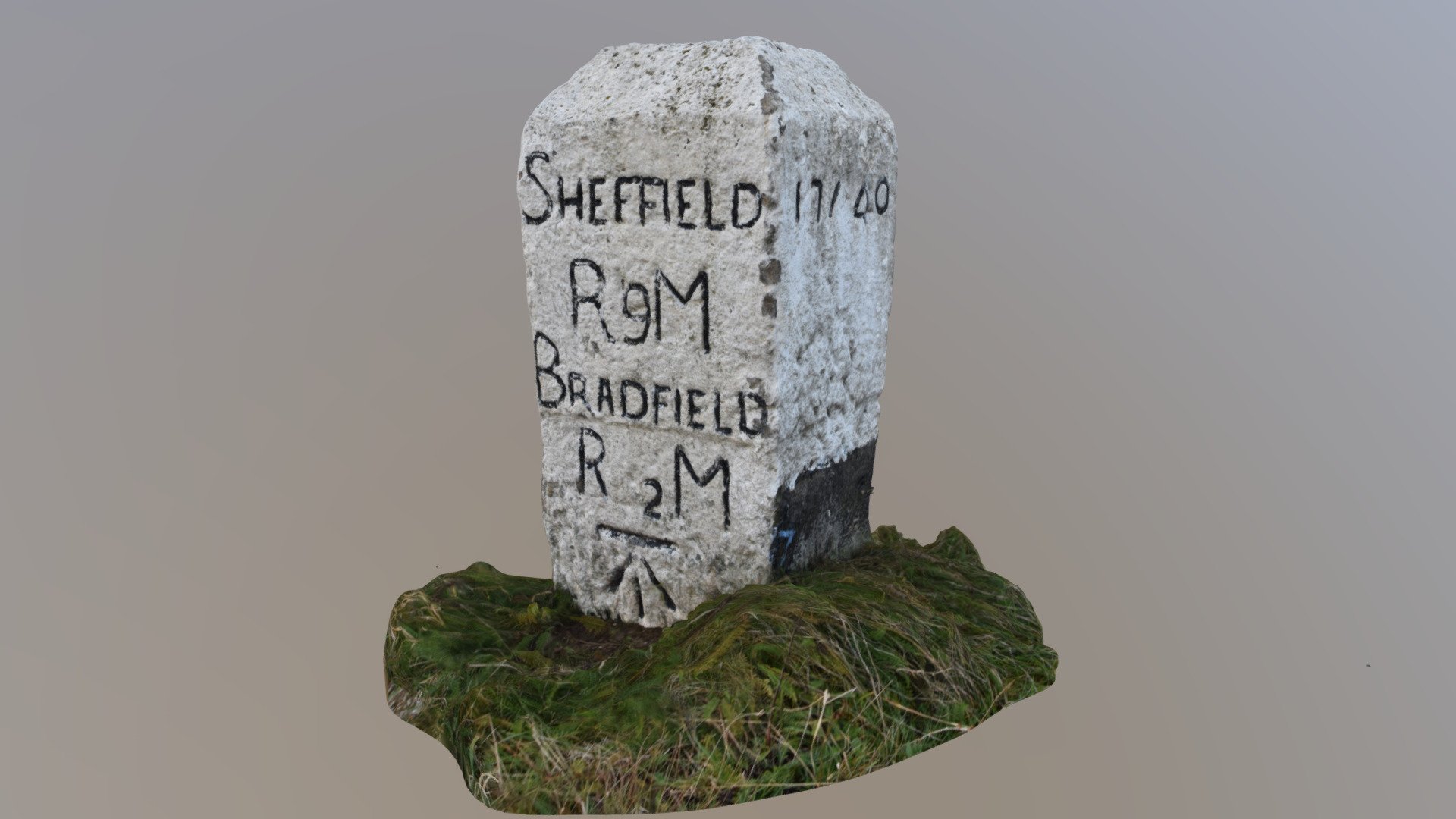 Mile Post at SK 245 947 on Mortimer Road - 3D model by Ian Kynaston ...
