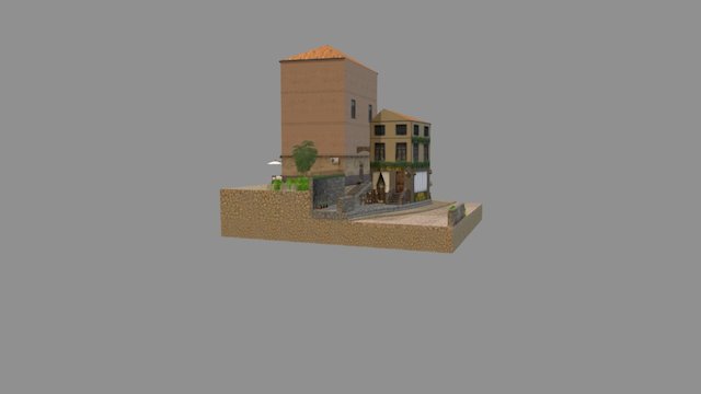 Cityscene inspired by Tuscany region in Italy. 3D Model