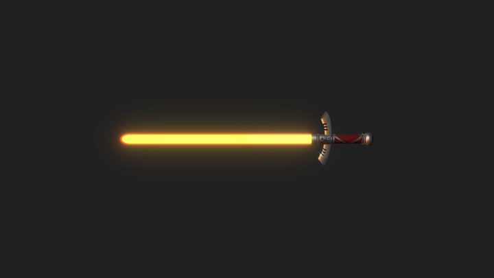 Orange Arming Sword Lightsaber 3D Model