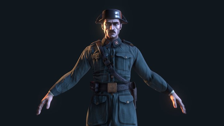 Spanish Civil Guard 1942 3D Model