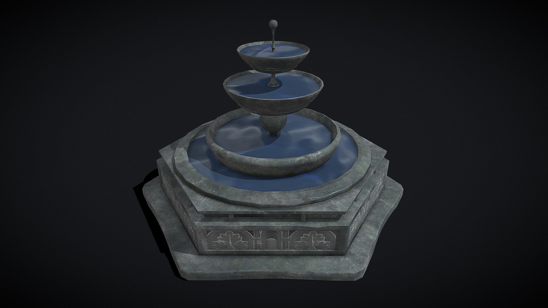 Hexagon Multi Level Fountain - Buy Royalty Free 3D model by ...