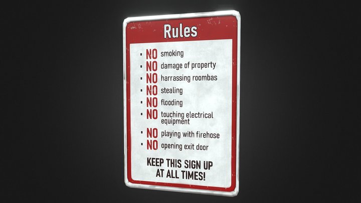 Rules Poster 3D Model