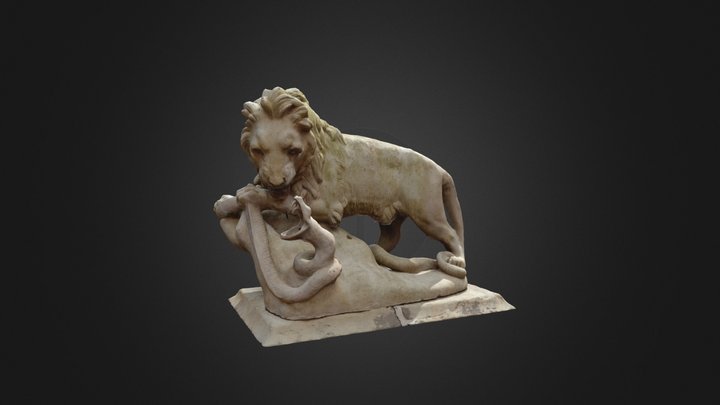 Statue du Lion et du serpent 3D Model