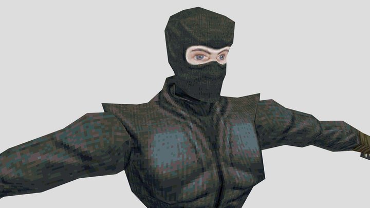 Ninja Character PSX Style 3D Model