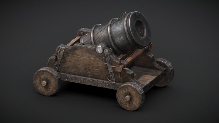 Old Mortar Cannon 3D Model