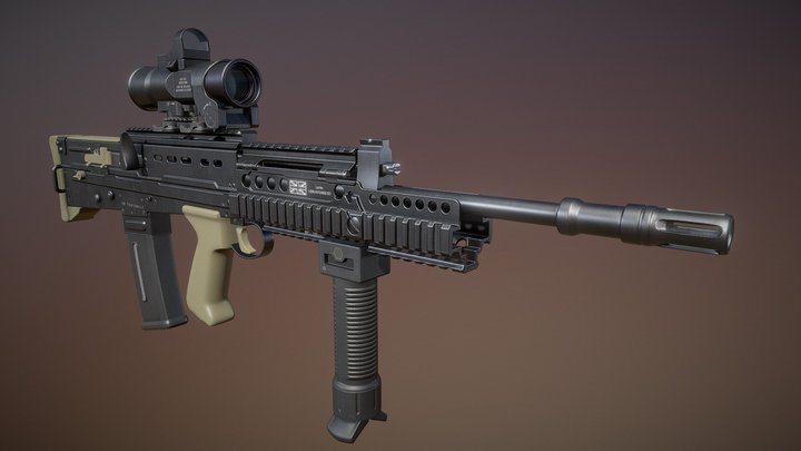 SA80 a2 Rifle 3D Model