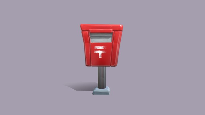 Stylized Japanese mail box 3D Model