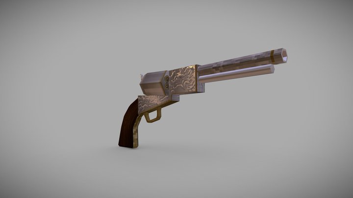 lowpoly Revolver 3D Model