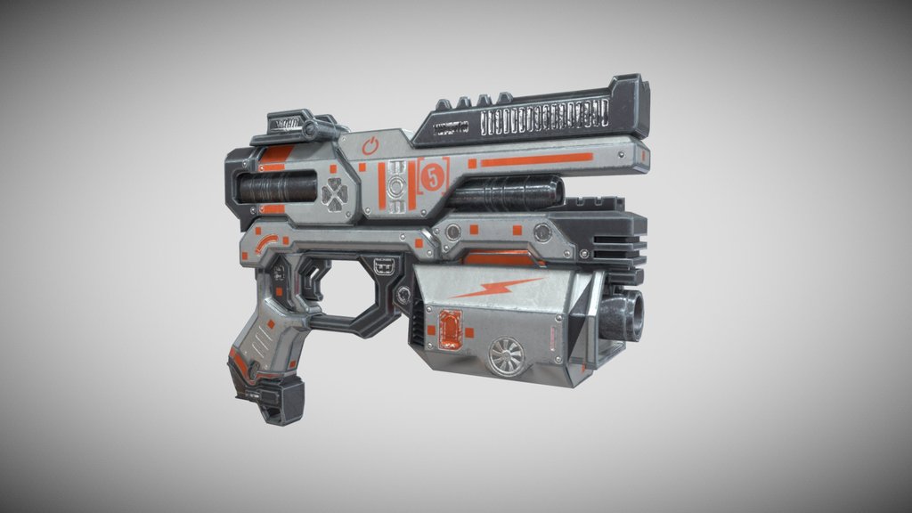 Sci-fi Pistol Game-Ready