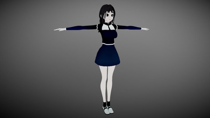 Anime Style Character - New Girl 3D Model