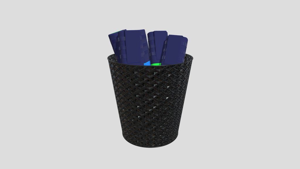 Pen Box Or Pen Can With Text Markers