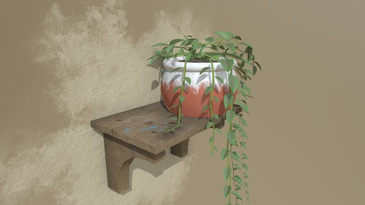 Plant on Shelf 3D Model