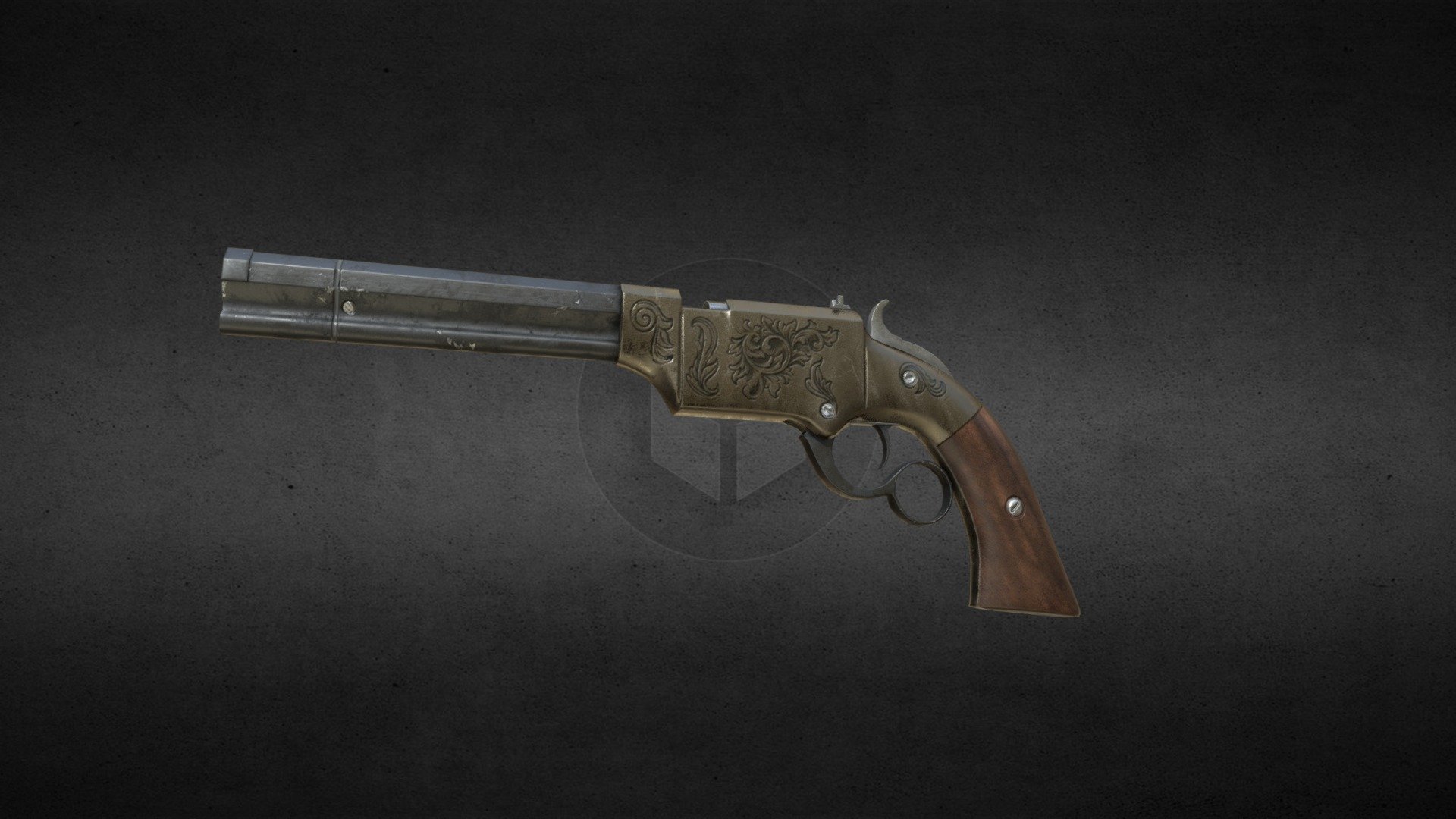 Volcanic Pistol, circa 1855 - 3D model by Billykid [1616025] - Sketchfab