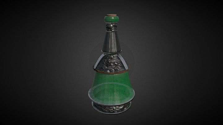 An empty warlock's bottle. 3D Model