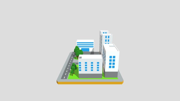 Low Poly City 3D Model